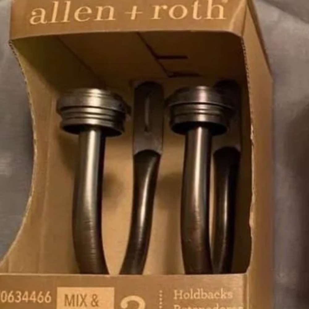 Allen + Roth Oil Rubbed Bronze Steel Curtain Holdbacks 2 Pack New NIB